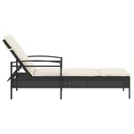 vidaXL Chaise longue avec coussin noir 63x200x81 cm résine tressée