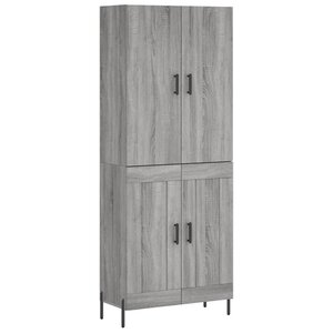 vidaXL Buffet haut Sonoma gris 69 5x34x180 cm Bois d'ingénierie
