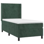 vidaXL Sommier à lattes de lit matelas LED Vert foncé 90x200cm Velours