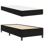 vidaXL Cadre de lit avec matelas Noir 100 x 200 cm tissu