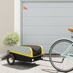 vidaXL Remorque de vélo noir et jaune 30 kg fer