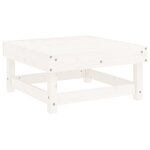 vidaXL Repose-pied de jardin avec coussin blanc bois de pin massif