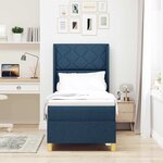 vidaXL Lit à ressorts avec matelas Bleu 140 x 200 cm tissu