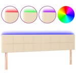 vidaXL Tête de lit à LED Crème 160x5x78/88 cm Tissu