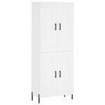 vidaXL Buffet haut Blanc 69 5x34x180 cm Bois d'ingénierie
