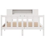 vidaXL Lit bibliothèque sans matelas blanc 160x200 cm bois pin massif