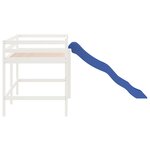 vidaXL Lit mezzanine enfants toboggan blanc 90x190 cm bois pin massif