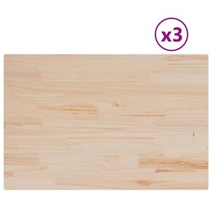 vidaXL Dessus de table 3 Pièces 80x53x1 7cm rectangulaire bois pin massif
