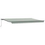 vidaXL Auvent Rétractable Vert et blanc 500 × 300 cm tissu