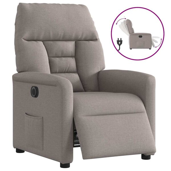 vidaXL Fauteuil inclinable électrique Taupe Tissu