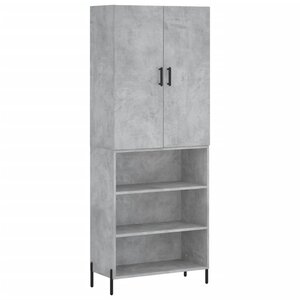 vidaXL Buffet haut Gris béton 69 5x34x180 cm Bois d'ingénierie