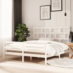 vidaXL Cadre de lit Blanc Bois massif 180x200 cm Super King