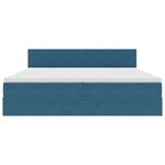 vidaXL Lit de rangement LED avec matelas Bleu foncé 200 x 200 cm