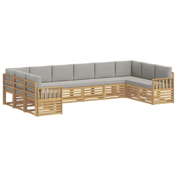 vidaXL Ensemble de canapés d'extérieur 7 Pièces Blanc et gris clair