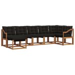 vidaXL Ensemble de canapés d'extérieur 7 pc Naturel et Noir