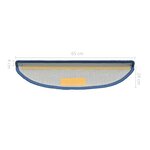 Vidaxl tapis d'escalier 10 pièces 65x24x4 cm bleu