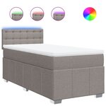 vidaXL Sommier à lattes de lit avec matelas Taupe 90x190 cm Tissu