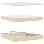 VidaXL Cadre de lit ottoman avec matelas crème 200x200cm tissu