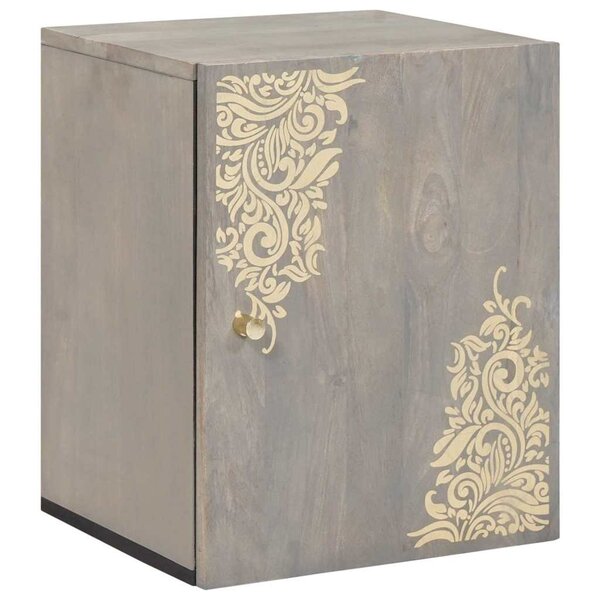 vidaXL Meuble mural Gris 38 x 33 x 48 cm Bois de mangue massif