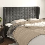 vidaXL Tête de lit avec oreilles Gris foncé 183x23x118/128 cm Velours