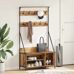 vidaXL Porte-vêtements Bois Ancien 100 x 41 x 184 cm Bois d'ingénierie