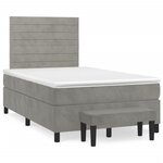 vidaXL Sommier à lattes de lit et matelas gris clair 120x190cm velours