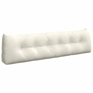 vidaXL Coussin de Dos Crème 180 x 24 x 50 cm Velours