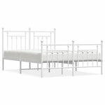 vidaXL Cadre de lit métal sans matelas et pied de lit blanc 140x190 cm
