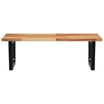 vidaXL Étagère de vasque murale acier et bois massif d'acacia