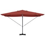 vidaXL Parasol Roma à Bras Déporté Rouge et Noir 352 x 251 x 265 cm