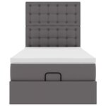 vidaXL Lit ottoman avec matelas gris 80x200 cm similicuir