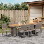 vidaXL Ensemble de salle à manger pour jardin 9 Pièces Gris polyrotin