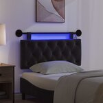 vidaXL Tête de lit suspendue Avec lumière LED Noir Velours