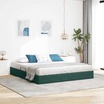 vidaXL Cadre de lit ottoman Vert foncé 160 x 200 cm Velours