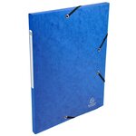 Chemises À Élastiques Carte Lustrée 3 Rabats Monobloc - Bleu - X 50 - Exacompta
