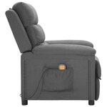 vidaXL Fauteuil de massage Gris clair Tissu