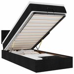 vidaXL Cadre de lit ottoman avec matelas noir 90x190 cm tissu