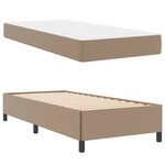 vidaXL Cadre de lit avec matelas Cappuccino 90 x 200 cm tissu
