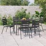 vidaXL Ensemble à manger de jardin 7 Pièces anthracite acier