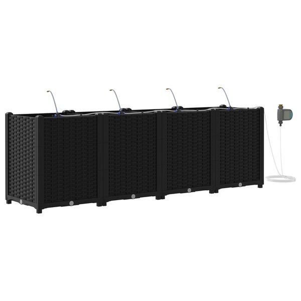 vidaXL Jardinières de jardin 1 pc Noir 160 x 40 x 52 cm Plastique