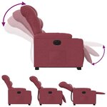 vidaXL Fauteuil inclinable électrique rouge bordeaux tissu