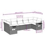 vidaXL Salon de jardin avec coussins 7 Pièces marron résine tressée