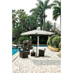 Parasol droit 3x2 m inclinable - Mât Aluminium avec toile polyester 160 g/m² - Blanc