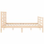 vidaXL Cadre de lit avec tête de lit 140x190 cm bois massif