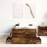 vidaXL Cadre de lit sans matelas chêne fumé 90x200 cm