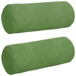 vidaXL Coussins d'accent 2 Pièces Vert clair Ø 15 x 40 cm