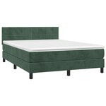 vidaXL Sommier à lattes de lit avec matelas LED Vert foncé 140x200 cm