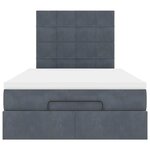 vidaXL Cadre de lit ottoman et matelas gris foncé 120x200 cm velours