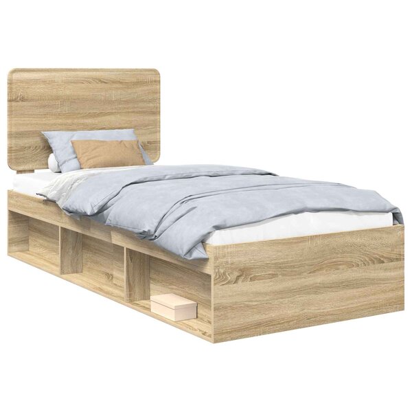 vidaXL Cadre de lit Sonoma 90 x 190 cm Bois de pin massif