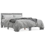 vidaXL Cadre de lit sans matelas sonoma gris 140x200 cm